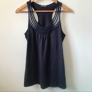 Fire Los Angeles Navy Blue Sleeveless Tank Top Blouse, Size M